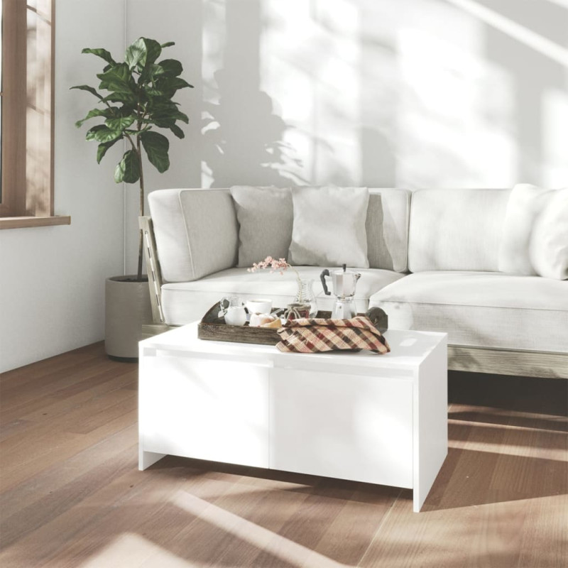 Produktbild för Soffbord vit 90x50x41,5 cm konstruerat trä