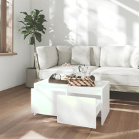 Miniatyr av produktbild för Soffbord vit 90x50x41,5 cm konstruerat trä