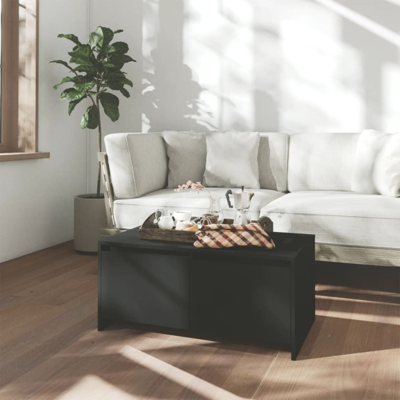 Produktbild för Soffbord svart 90x50x41,5 cm konstruerat trä