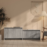 Produktbild för Tv-bänk grå sonoma 146,5x35x50 cm konstruerat trä