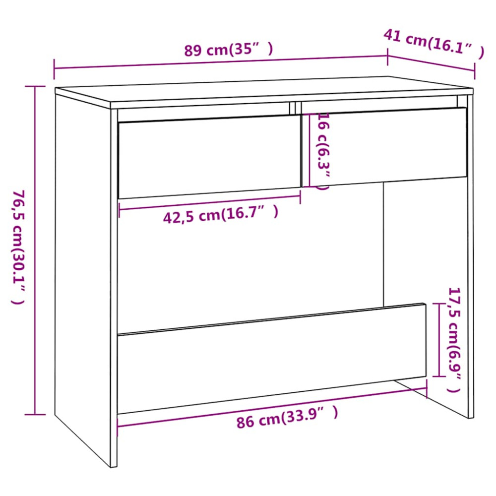 Produktbild för Konsolbord svart 89x41x76,5 cm konstruerat trä