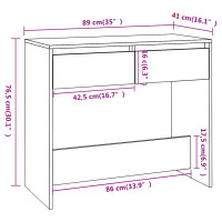 Produktbild för Konsolbord svart 89x41x76,5 cm konstruerat trä