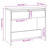 Miniatyr av produktbild för Avlastningsbord sonoma ek 89x41x76,5 cm konstruerat trä