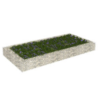 Produktbild för Planteringsgabion upphöjd galvaniserat stål 200x100x20 cm