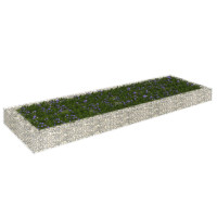 Produktbild för Planteringsgabion upphöjd galvaniserat stål 300x100x20 cm