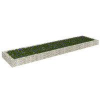 Produktbild för Planteringsgabion upphöjd galvaniserat stål 400x100x20 cm