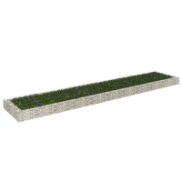 Produktbild för Planteringsgabion upphöjd galvaniserat stål 500x100x20 cm