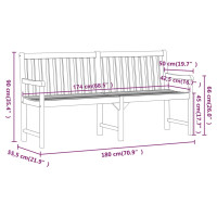 Produktbild för Trädgårdsbänkar 1-Antal sittplatser 180 x 55,5 x 90 cm