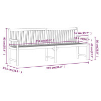Produktbild för Trädgårdsbänkar 1-Antal sittplatser 219 x 55,5 x 90 cm
