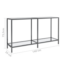 Produktbild för Konsolbord transparent 140x35x75,5 cm härdat glas