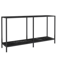 Produktbild för Konsolbord svart 140x35x75,5 cm härdat glas