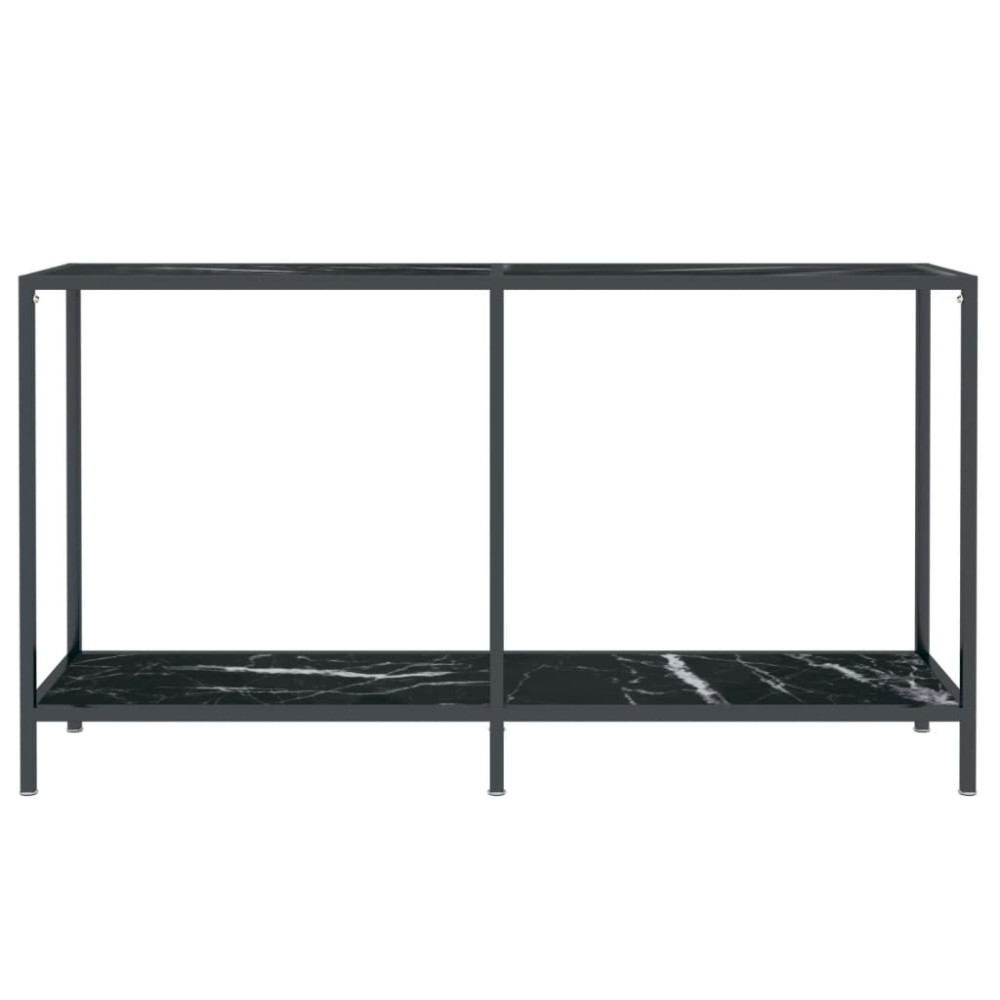 Produktbild för Konsolbord svart 140x35x75,5 cm härdat glas