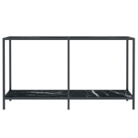 Produktbild för Konsolbord svart 140x35x75,5 cm härdat glas