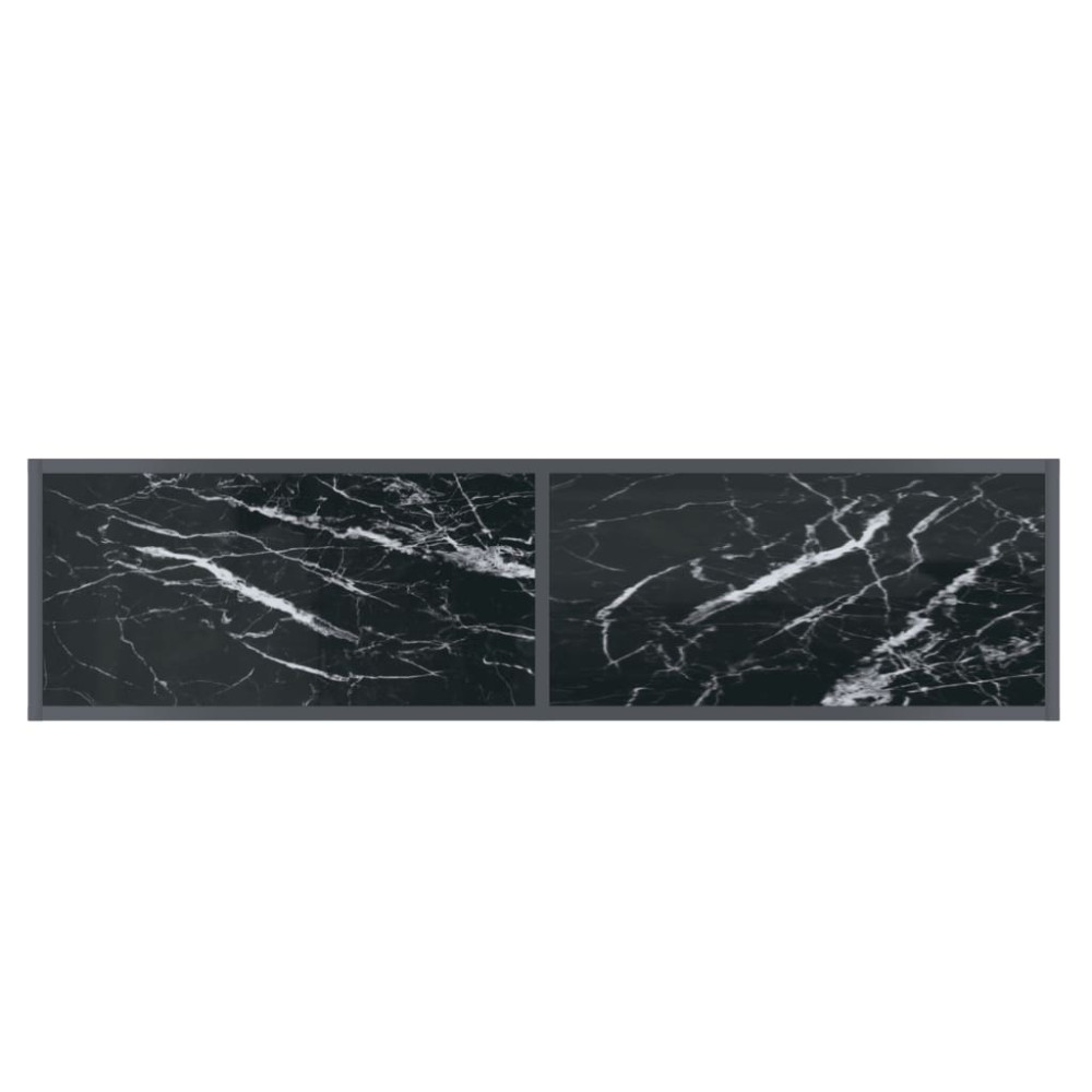 Produktbild för Konsolbord svart 140x35x75,5 cm härdat glas