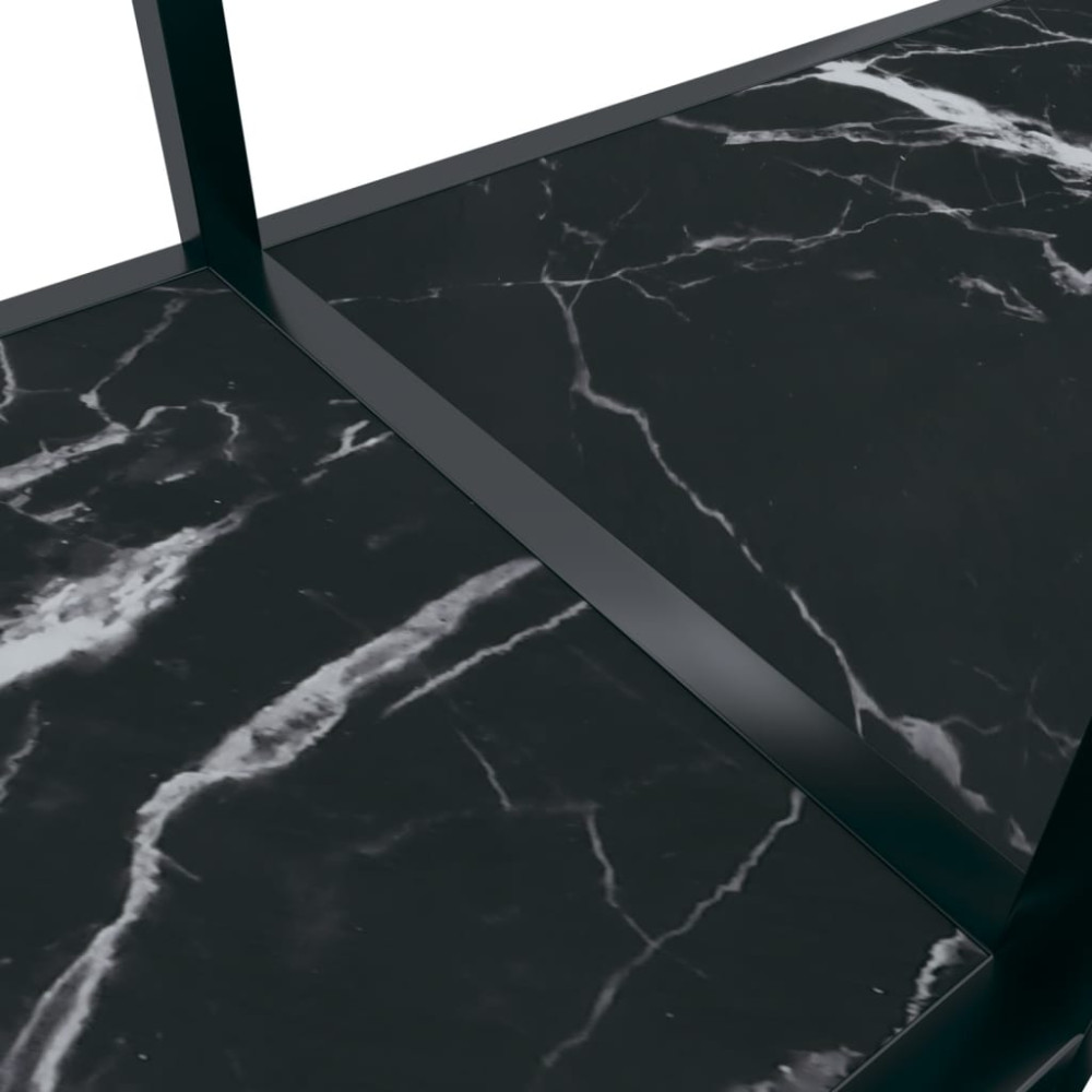 Produktbild för Konsolbord svart 140x35x75,5 cm härdat glas
