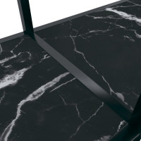 Produktbild för Konsolbord svart 140x35x75,5 cm härdat glas