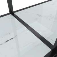 Produktbild för Konsolbord vit 160x35x75 cm härdat glas