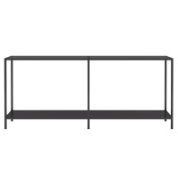 Produktbild för Konsolbord svart 180x35x75,5 cm härdat glas