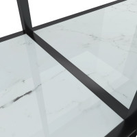 Produktbild för Konsolbord vit 180x35x75,5 cm härdat glas