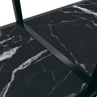 Produktbild för Konsolbord svart 180x35x75,5 cm härdat glas