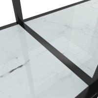 Produktbild för Konsolbord vit 200x35x75,5 cm härdat glas