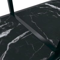 Produktbild för Konsolbord svart 200x35x75,5 cm härdat glas