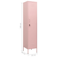 Produktbild för Förvaringsskåp rosa 35x46x180 cm stål