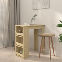 Produktbild för Barbord med förvaringshyllor sonoma-ek 102x50x103,5 cm