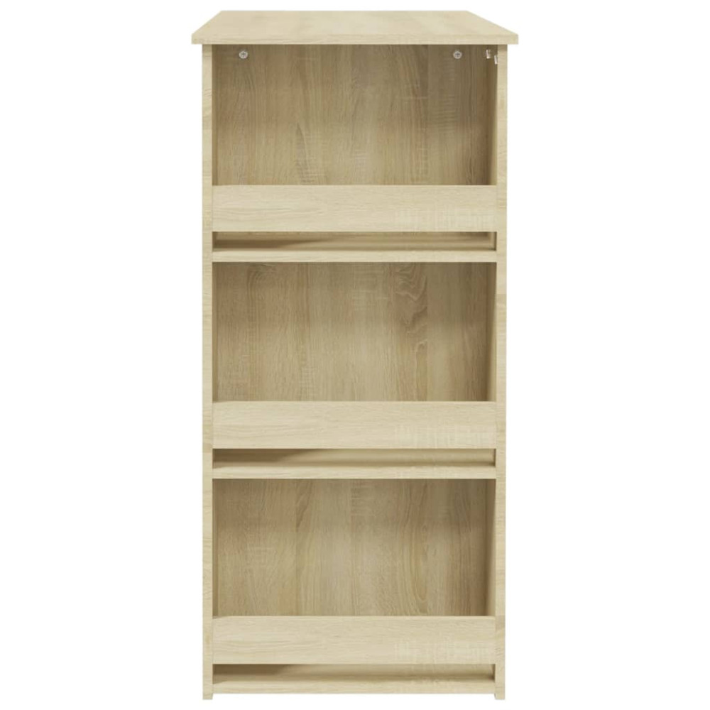 Produktbild för Barbord med förvaringshyllor sonoma-ek 102x50x103,5 cm