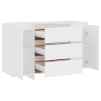 Produktbild för Skänk med 3 lådor vit 120x41x75 cm konstruerat trä