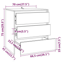 Produktbild för Skänk vit högglans 70x41x75 cm konstruerat trä