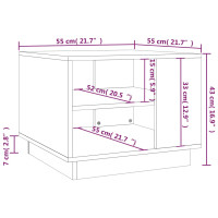 Produktbild för Soffbord brun ek 55x55x43 cm konstruerat trä