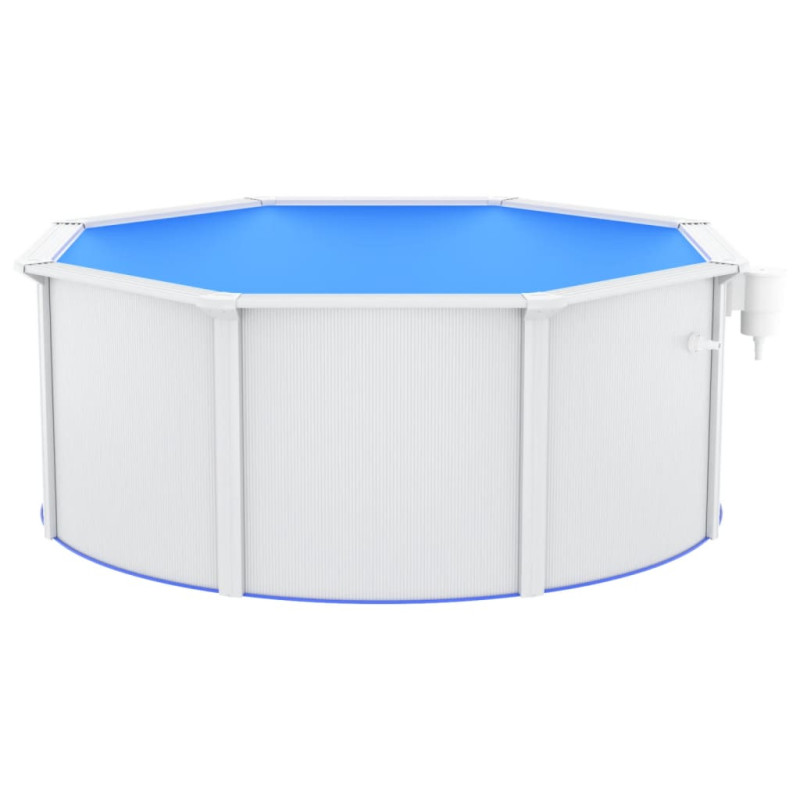 Produktbild för Pool med stålväggar 300x120 cm vit