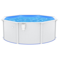 Miniatyr av produktbild för Pool med stålväggar 360x120 cm vit