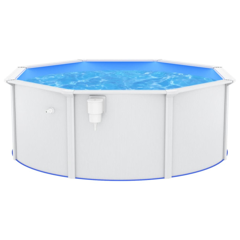 Produktbild för Pool med stålväggar 360x120 cm vit