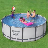 Produktbild för Bestway Pool Steel Pro MAX rund med tillbehör 396x122 cm