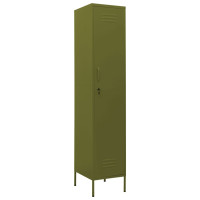 Produktbild för Förvaringsskåp olivgrön 35x46x180 cm stål