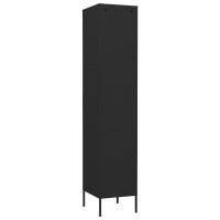 Produktbild för Förvaringsskåp svart 35x46x180 cm stål