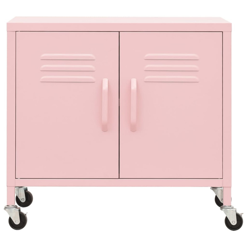 Produktbild för Förvaringsskåp rosa 60x35x56 cm stål