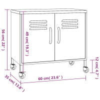 Miniatyr av produktbild för Förvaringsskåp rosa 60x35x56 cm stål