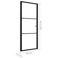 Produktbild för Innerdörr ESG-glas och aluminium 83x201,5 cm svart