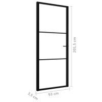 Produktbild för Innerdörr ESG-glas och aluminium 93x201,5 cm svart