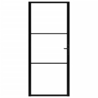 Produktbild för Innerdörr ESG-glas och aluminium 102,5x201,5 cm svart