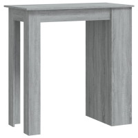 Produktbild för Barbord med förvaringshyllor grå 102x50x103,5cm konstruerat trä