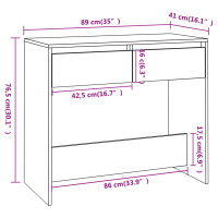 Produktbild för Avlastningsbord brun ek 89x41x76,5 cm konstruerat trä