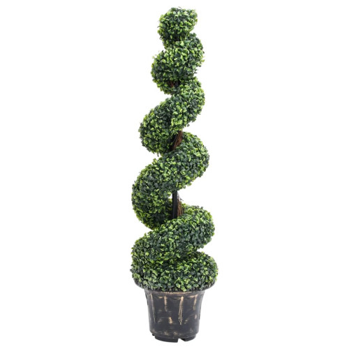 vidaXL Konstväxt buxbomar spiral med kruka 117 cm grön
