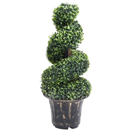 vidaXL Konstväxt buxbomar spiral med kruka 89 cm grön