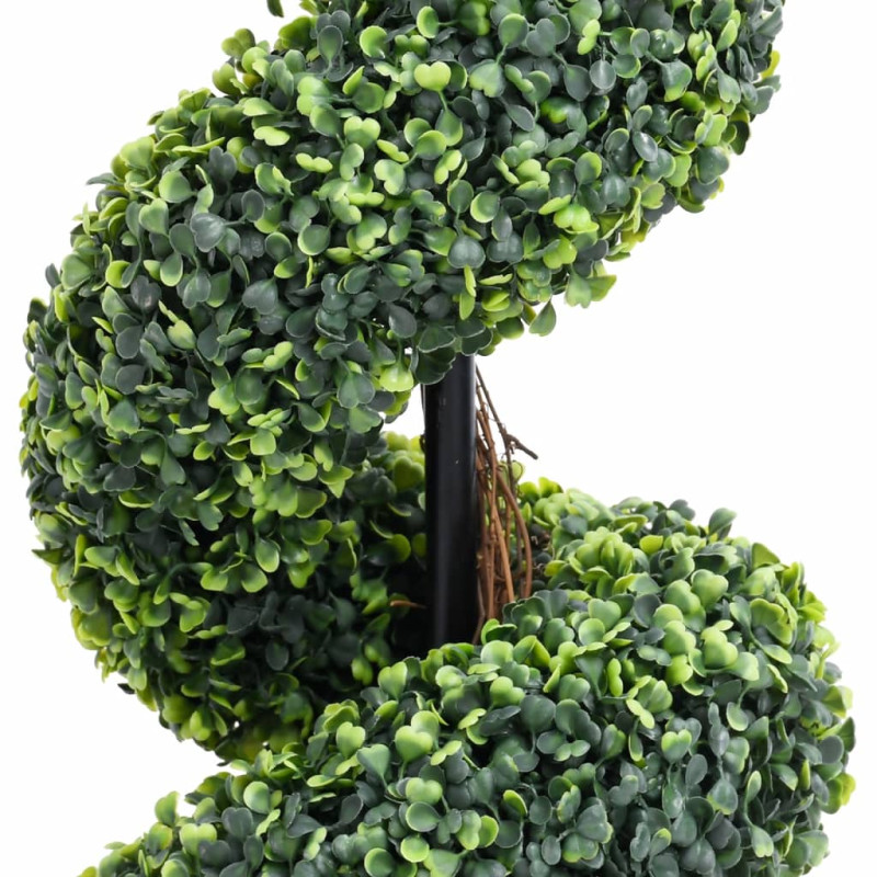 Produktbild för Konstväxt buxbomar spiral med kruka 89 cm grön