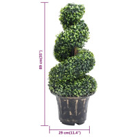 Miniatyr av produktbild för Konstväxt buxbomar spiral med kruka 89 cm grön