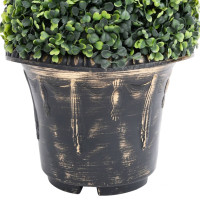 Produktbild för Konstväxt buxbomar spiral med kruka 59 cm grön